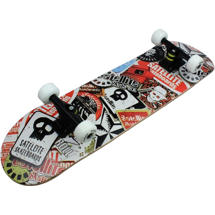 Скейтборд FunTomia з кульковими підшипниками ABEC-9, твердістю коліс 100A, 7-шаровим канадським кленом, сателіт кіктейл дека - повний комплект для трюків і стріт-катання