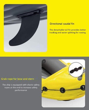 Надувний каяк N/Z для 2 осіб, каное з веслом, насос, надувний човен-каяк з ПВХ для водних видів спорту, риболовлі або ігор на озерах та річках - вантажопідйомність 400 кг, розмір 45,7 x 254 x 61 см (см)