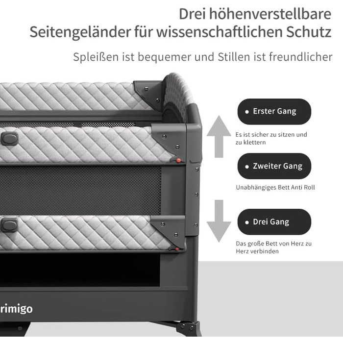 Складане дитяче ліжечко, дорожнє ліжечко та приліжкове ліжечко Портативне дитяче ліжечко, регульоване по висоті, портативне та зручне для зберігання, включаючи іграшки, пеленальний столик та москітну сітку Подарунок для молодих батьків
