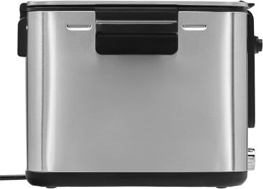 Міні-фритюрниця з жиром/олією, міні-фритюрниця з картоплерізкою, 1000 Вт, знімний контейнер для олії, для хрусткої картоплі фрі, матова нержавіюча сталь матова