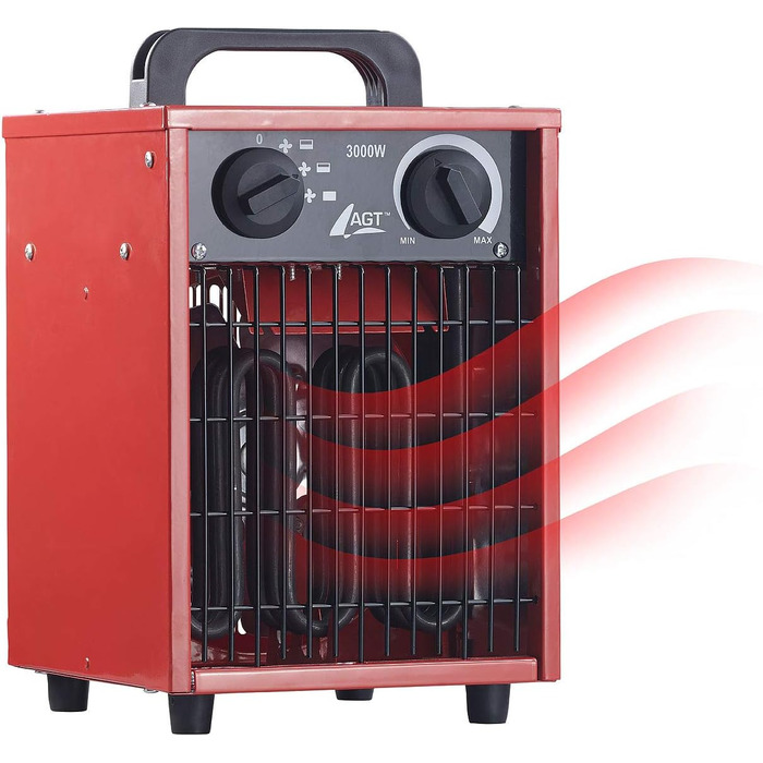 Обігрівач для будівельного майданчика AGT Професійний промисловий електричний обігрівач потужністю 3000 Вт та 3 режимами нагріву (обігрівач для будівельного майданчика, майстерні 230 В, електричний будівельний обігрівач) 1 пристрій, 3000 Вт та 3 режими на