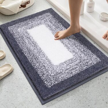 М&39які великі килимки для ванної 80 x 120 см, килимок для ванної, нековзний, водопоглинаючий килимок для душу та ванни, можна прати в пральній машині, темно-сірий 80 x 120 см