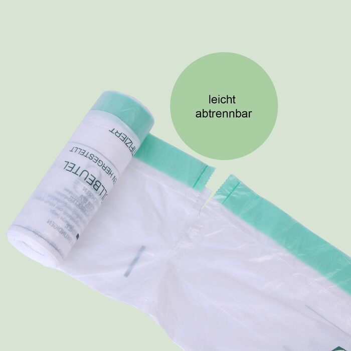 Літрові пакети для органічних відходів зі шнурком, 150 шт. Компостовані, біорозкладні пакети для відходів, сертифіковані та перевірені за стандартом DIN EN 13432, стійкі до розривів та водонепроникні., 15-