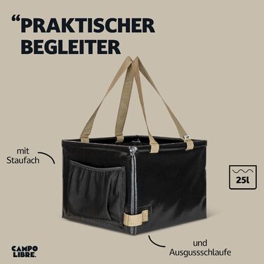 Складана чаша I Миска для миття посуду з ручками для кемпінгу I Легко зберігається складна чаша для вашого туристичного посуду I Миска для в дорозі I Складана чаша для миття посуду Антрацит 25 л