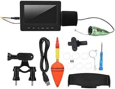 Підводна камера для риболовлі FastUU, портативна, світлодіодний детектор риби, камера, водонепроникна, інфрачервона, 15 м, детектор риби, РК-монітор, 4,3 дюйма (10,9 см), для морського судна, Крижане озеро