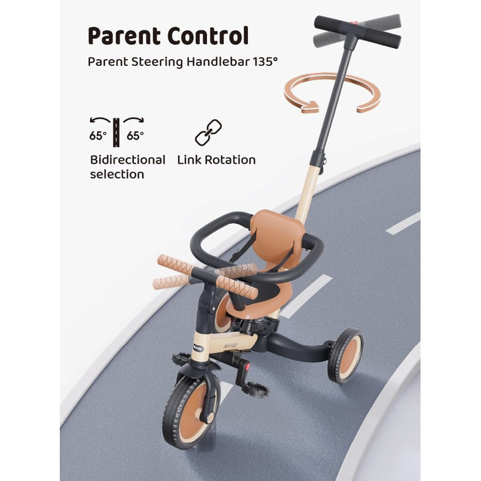 В 1 баланс велосипед триколісний, триколісний велосипед від 1-3 років, дитячий триколісний велосипед з ручкою, дитячий велосипед,