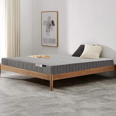 Матрац LAMB 90x200 см пружинний матрац кишенькової форми 7-зонний висота 20 см рівень жорсткості H4 медичний ортопедичний пружинний матрац з чохлом з піни та мікрофібри, сірий матрац для дорослих 90x200x20 сірий H4