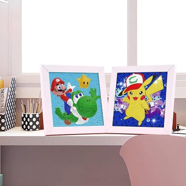 Безрамковий 15x15 Cm), 5d Diamond Painting 4 pieces Creative gifts for Girls And Boys, Craft Boy 8 Years Home Wall Decor (