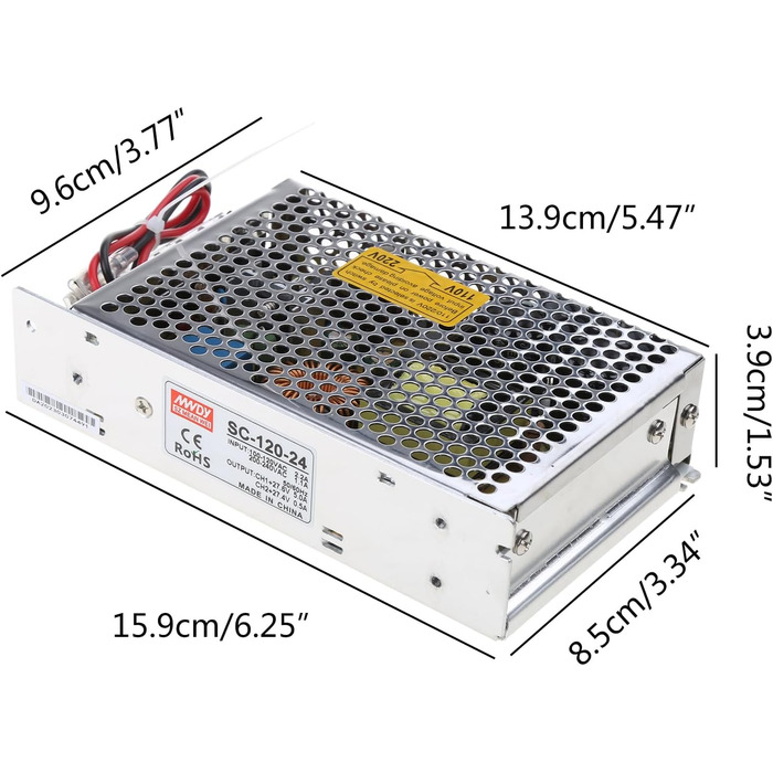 Універсальне джерело живлення змінного струму 120 Вт 24 В Блок живлення для заряджання ДБЖ SC120W-24 з багатостороннім захистом 120 Вт 24 В