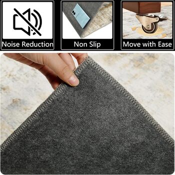 Захисний килимок Famibay для офісних стільців 90x120 см, килимок для домашнього офісу, бежево-коричневий, стійкий до подряпин, килимок для стільців на стільці для твердих підлог, паркет, вінілові підлоги високої щільності, нековзний, миється, бежево-корич