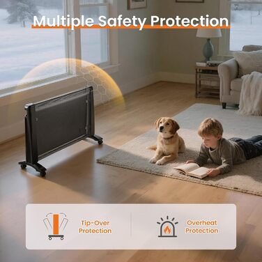 Обігрівач, електричний обігрівач потужністю 2000 Вт з 3 режимами нагріву та термостатом, захистом від перекидання та перегріву, портативний обігрівач для дому, офісу та використання в приміщенні