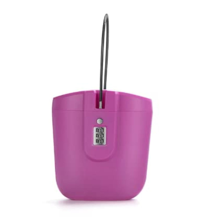 Портативний замок для відра, сейф Cipher, протиугінний, 3-значний кодовий замок, для використання на вулиці, пляжу, автомобіля, каравану, кемпінгу, спорту, подорожей, шопінгу (рожевий)