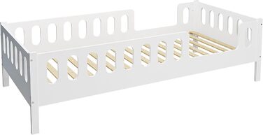 Дитяче/підліткове ліжко CADANI LARS 200x90 см Біле, дві шухляди, знімні поручні безпеки, трансформується в дитяче ліжко 90 x 200 см Біле - з шухлядою - матрац не входить до комплекту