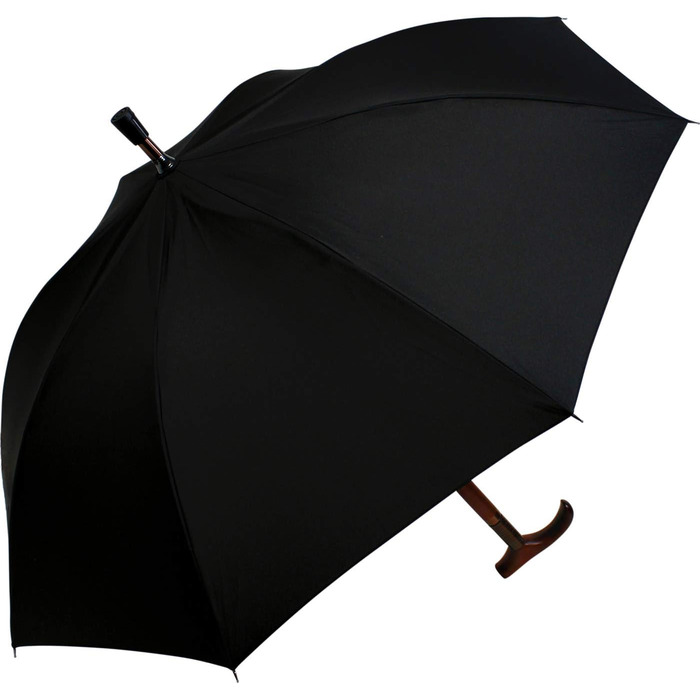 Парасолька з підтримкою iX-brella регулюється по висоті з дерев'яною ручкою - чорний