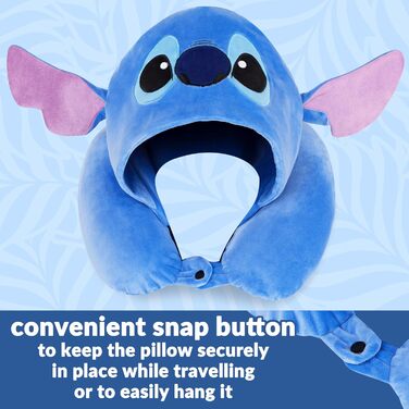 Подушка для подорожей Disney Stitch для дітей, підлітків і жінок, подушка для шиї з піни з ефектом памяті Літак (3D темно-синій)