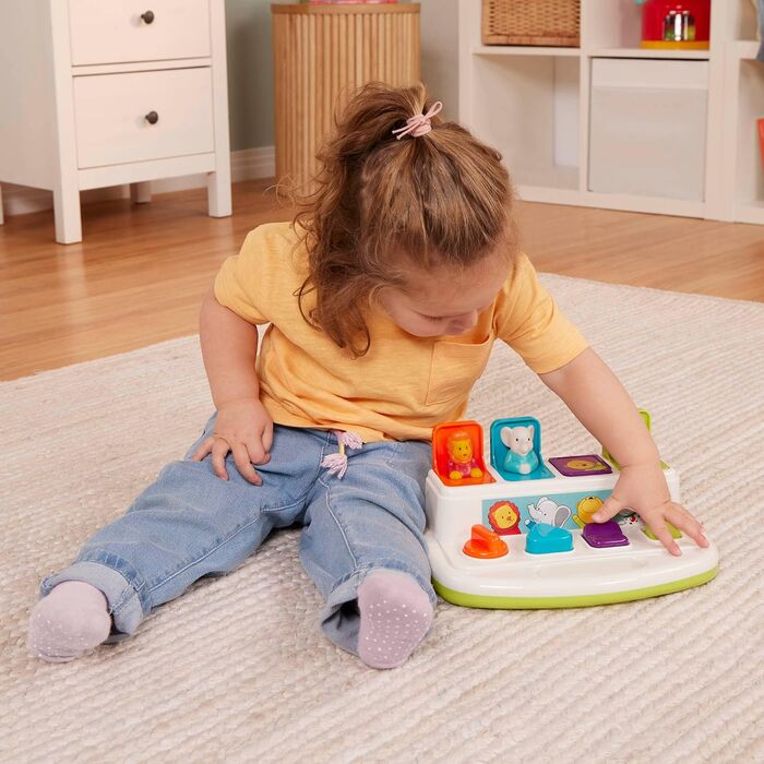 Іграшка для розвитку моторики Battat Baby Toy - Висувний центр активності з тваринами - розвиваюча іграшка з кнопками для натискан