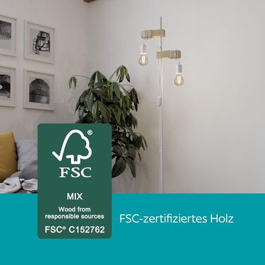 Підлоговий світильник EGLO Townshend, вінтажний, на 2 лампи, сертифікований FSC