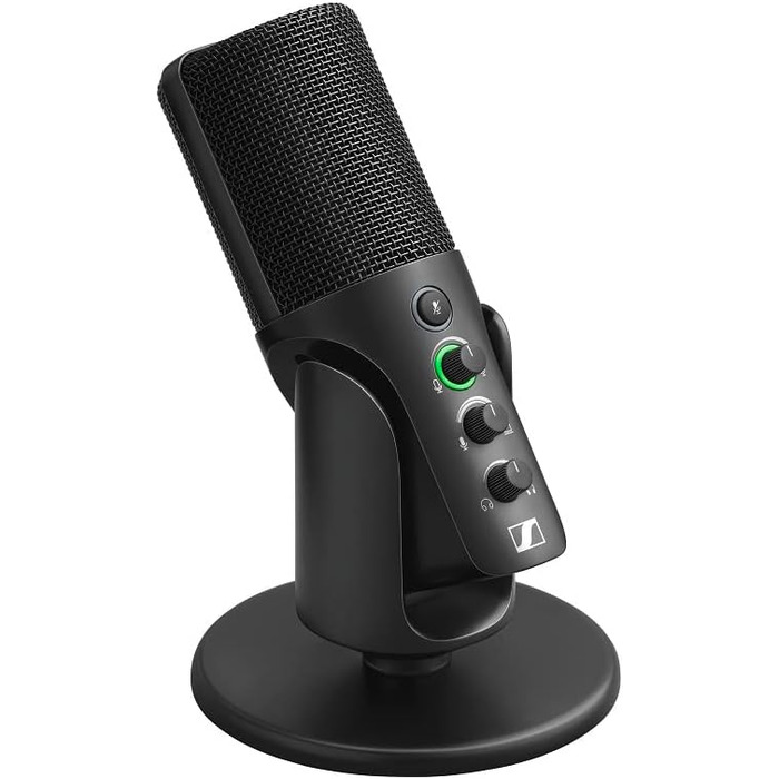Мікрофон Sennheiser Profile з конденсаторним капсюлем Plug & Play, ідеальний для подкастів та стрімінгу Настільна підставка та кабель USB-C 1,2 м у комплекті Чорний (700065)