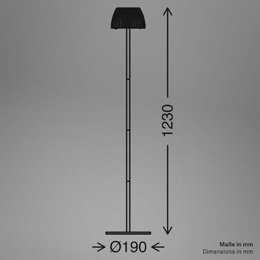 Стільний торшер BRILONER з LED-підсвіткою сенсорне керування, регулювання яскравості, тепле біле світло, 19x124 см, колір Coffee