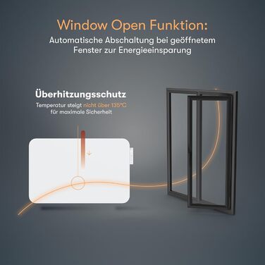 Інфрачервоний обігрівач BR Bringer 450 Вт з розумним термостатом, Wi-Fi та додатком - для настінного монтажу або як окремостоячий пристрій для невеликих приміщень площею до 10 м - дуже енергоефективний - німецький якісний бренд (білий) Білий 450 Вт