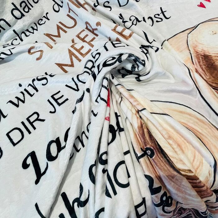 М&39яка ковдра для моєї доньки, від мами, мамина ковдра з німецьким прислів&39ям, фланелева ковдра, ковдри з літерами на Різдво, подарунки на випускний, новинка 1 - мама для доньки - 150x200 см