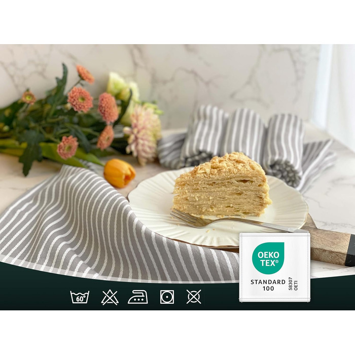 Набір з 5 бавовняних чайних рушників розміром 50x70 см - добре поглинаючі та міцні кухонні рушники - можна прати при температурі д