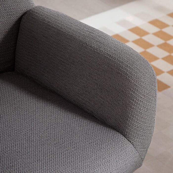 Крісло HOMCOM Wingback, крісло для вітальні, крісло для відпочинку, крісло-реклайнер з високою спинкою, сталеві ніжки, м&39яке крісло з лляним виглядом, крісло для читання для спальні, темно-сірий