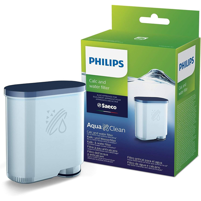 Кавомашина Philips Series 5400 з системою LatteGo, 12 видів кави, інтуїтивний дисплей, 4 профілі користувачів, чорна (EP5441/50) та фільтр для води Philips AquaClean (CA6903/10)