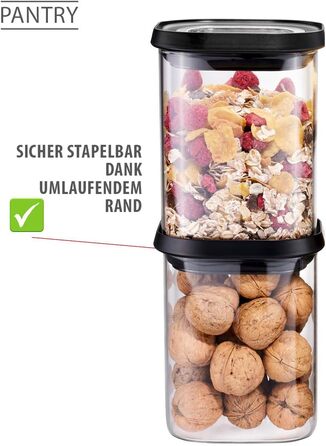 Герметична банка GEFU з кришкою, скляний контейнер для зберігання продуктів, можна брати до посудомийної машини, місткість 900 мл