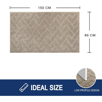 Килимок для внутрішнє використання, що вловлює бруд, 86 x 150 см, нековзний килимок для дверей, що миється, абсорбуючий вхідний килимок, килимок для собак, вхід, передні двері та коридор 86 x 150 см (прямокутний) темно-бежевий