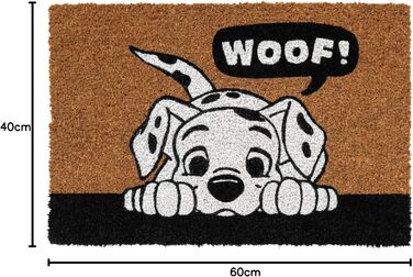 Килимок для дверей Grupo Erik Coconut Mat Disney 101 Dalmatians - Килимок для бруду 40x60 см - Забавний килимок для дверей - Килимок для дверей для дому Disney Подарунки 101 Dalmatians