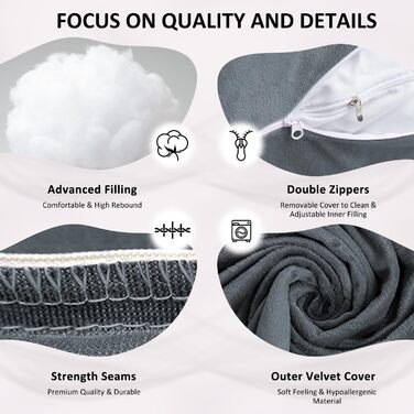 Подушка для вагітних Chilling Home, U-подібна подушка для сну на боці з чохлом, велика подушка для годування, підтримуюча подушка для жінок та тих, хто спить на боці (чорна/синя)