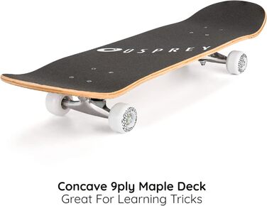 Скейтборд Osprey Absolute Beginner Double Kick Trick, 78.7 x 20.3 см, кленова колода, різнокольоровий