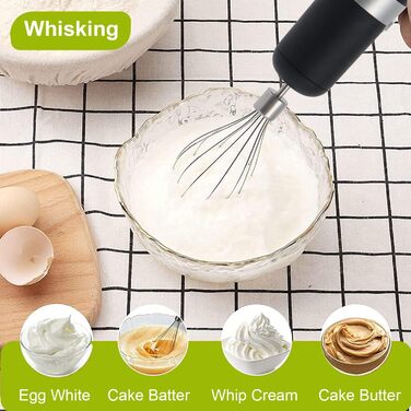 Набір електричних ручних блендерів SUPERLEX 4-в-1 з віночком, подрібнювачем, блендером і мірною чашкою, 2 рівні швидкості Turbo Button блендер 700 Вт, блендер з нержавіючої сталі, для дитячого харчування, супу, пюре 4-в-1 Набір чорний