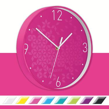Настінний годинник Leitz WOW, рожевий, 32.5 x 31.1 см