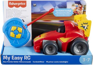 Машинка Fisher-Price на дистанційному управлінні від 3 років Моя перша машинка на дистанційному управлінні для дітей від 3 років Гоночна машинка на дистанційному управлінні Подарунок, 3 роки хлопчик, дівчинка Дитяча іграшка від 3 років, GVY94