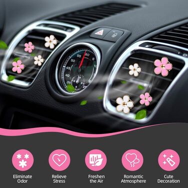 Автомобільний дифузор URAQT, 8 шт. Квітка ромашки Автомобільний освіжувач повітря Кліп Освіжувач повітря на виході Вентилятор Осві