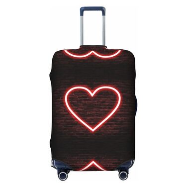 Чохол для валізи Червоне серце BAFAFA, захисний еластичний чохол від подряпин та пилу, чорний, розмір 85