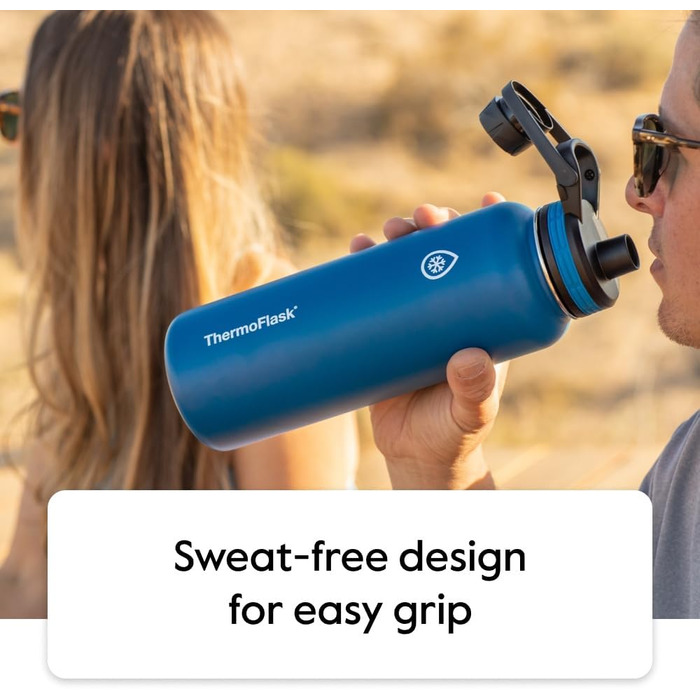 Двостінні, вакуумні пляшки для води з нержавіючої сталі, 680 мл, синій/чорний, 2 шт. и 24 унції синій/чорний Maya Blue/Black