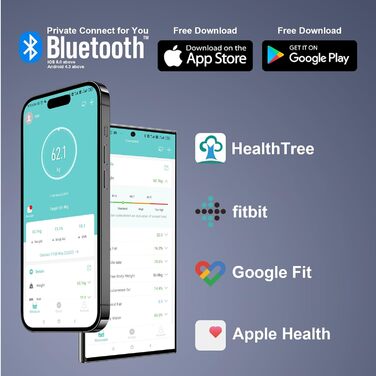 Ваги жиру в організмі, ваги для ванної кімнати Bluetooth із додатком, розумні цифрові ваги для жиру в організмі, ІМТ, ваги, м'язової маси, води, білка, скелетних м'язів, ваги кісток, BMR, чорний (260 чорний)