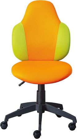 Стілець для столу - Дитячий офісний стілець - Дитячий обертовий стілець - Сітчастий чохол - Помаранчевий та зелений - Jessi Orange, Green
