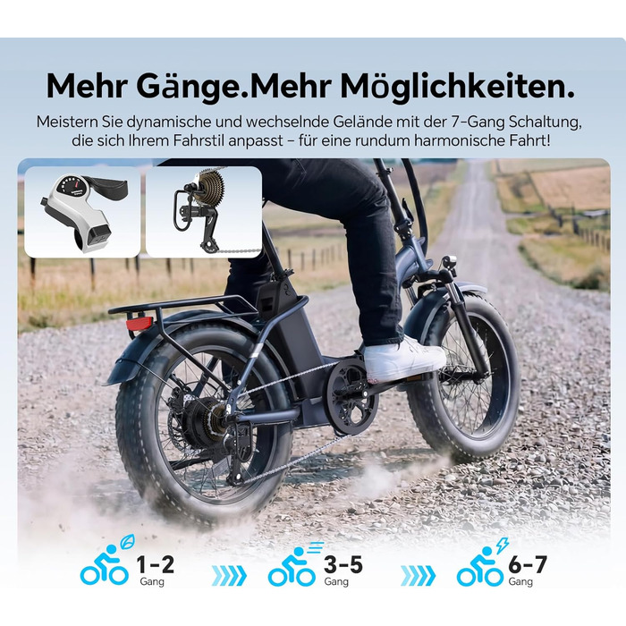 Складаний електровелосипед Touroll S2 2026 для чоловіків, фетбайк 250 Вт, всюдихідні шини 20&394.0&39, запас ходу 150 км, акумулятор 720 Втгод, схвалено німецькими правилами дорожнього руху (StVZO) електричний велосипед для міста, бездоріжжя та щоденних п