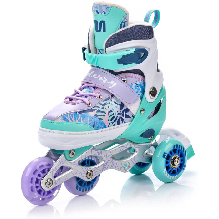 Дитячі роликові ковзани Meteor регульовані 4-в-1 Роликові ковзани, роликові ковзани, ковзани колеса ABEC-7 PU, алюмінієва рама розміри XS 25-28, S 30-33, M 34-37, M фіолетовий