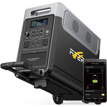 Портативна електростанція AFERIY AF-P310, акумулятор LiFePO4 ємністю 3840 Втгод, 3 виходи змінного струму 3600 Вт, сонячний вхід 2000 Вт, аварійне джерело живлення ДБЖ для кемпінгу, дому, екстрених ситуацій