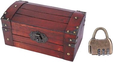 Виготовлена вручну вінтажна дерев&39яна скринька для зберігання колекцій предметів мистецтва та ремесел. Вишукана скринька для ювелірних виробів для домашнього декору (невеликий кодовий замок).