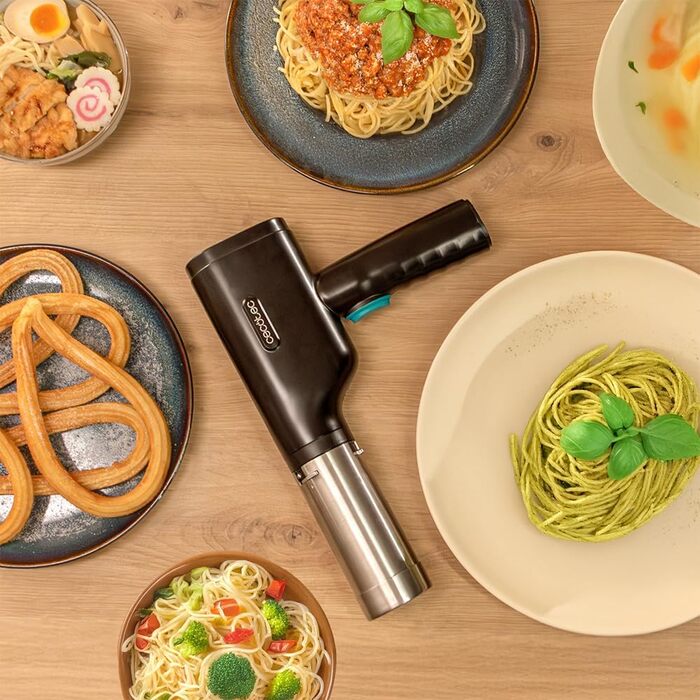 Бездротова машина для пасти Cecotec Fun EasyPasta для макаронів та спагеті, 40 Вт, ємність 200 г, 3 насадки у комплекті, 50 використань
