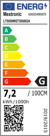 Світлодіодна стрічка Mextronic 5050, тепле біле світло (2700K), 36W, 500 см, 24V, IP20