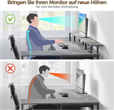 Г-подібний стіл Rolanstar з шухлядами, двосторонній ігровий стіл з розеткою, світлодіодним освітленням та підставкою для монітора, комп&39ютерний стіл 163 см для офісу, кабінету, спальні, сірий
