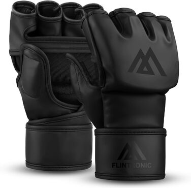 Рукавички Flintronic Fitness MMA, тренувальні рукавички для греплінгу, спарингу MMA з вентильованою долонею, шкіряні рукавички для спарингу для чоловіків та жінок для муай-тай, MMA, бойових мистецтв, кікбоксингу