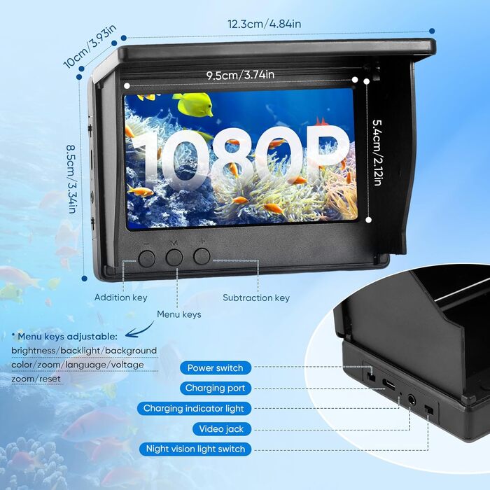 Відео-ехолот (Fish Finder) із HD-камерою та нічним баченням